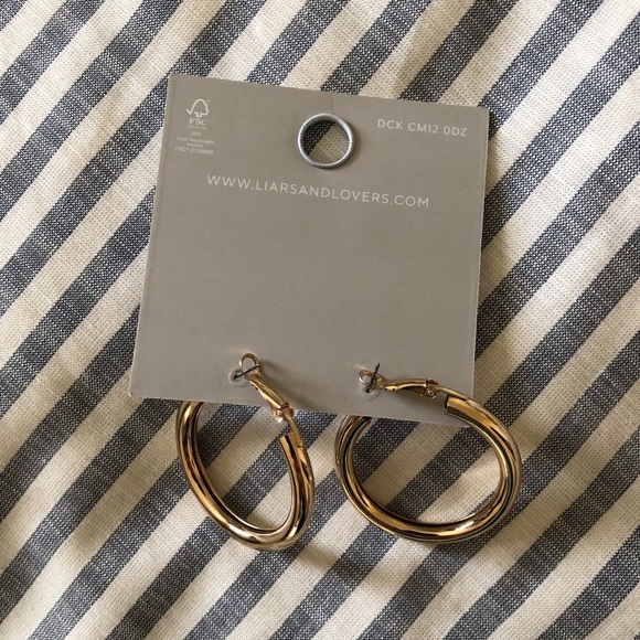 Chunky Hoop Earrings - Picture 3 of 4